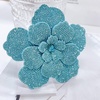 image:imageRhinestone Handmade Camellia Flower Brooch Lapel Pins for Women Her Fashion Crystal Floral Brooches Hair Clip Dress Accessories Jewelry Boutonniere Corsage Wedding Birthday Party Gift 105cm41inTurquoise