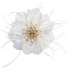 image:imageDtja 4 Crystal Feather Flower Brooch Pin for Women Girls Dainty Bright Satin Rhinestone Floral Brooches Lapel Hair Pins Elegant Wedding Cocktail Prom Party Hat Bag Suit Clothing Dress Accessories Jewelry GiftWhite