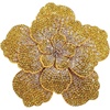 image:imageRhinestone Handmade Camellia Flower Brooch Lapel Pins for Women Her Fashion Crystal Floral Brooches Hair Clip Dress Accessories Jewelry Boutonniere Corsage Wedding Birthday Party Gift 105cm41inYellow