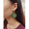 image:imageBoho Round Beaded Dangle Drop Earrings for Women Girls Handmade Ball Bead Seed Evil Eye Statement Big Dangling Hook Stud Earring Retro Bohemian Summer Sea Beach Jewelry Green