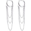 image:imageLong Tassel Chain Drop Dangle Small Hoop Earrings for Women Girls Men 925 Sterling Silver Huggie Helix Cartilage Tragus Daith Piercing Cuff Minimalist Fashion Personalized Punk Boho Jewelry