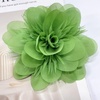 image:image14cm55 Big Silky Fabric Flower Brooch Pin for Women Girls Dainty Peony Camellia Brooches Duckbill Alligator Hair Clips Barrettes Floral Hair Pins Wedding Holiday Costume AccessoriesGreen