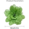 image:image14cm55 Big Silky Fabric Flower Brooch Pin for Women Girls Dainty Peony Camellia Brooches Duckbill Alligator Hair Clips Barrettes Floral Hair Pins Wedding Holiday Costume AccessoriesGreen