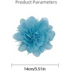 image:image14cm55 Big Silky Fabric Flower Brooch Pin for Women Girls Dainty Peony Camellia Brooches Duckbill Alligator Hair Clips Barrettes Floral Hair Pins Wedding Holiday Costume AccessoriesBlue