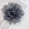 image:image14cm55 Big Silky Fabric Flower Brooch Pin for Women Girls Dainty Peony Camellia Brooches Duckbill Alligator Hair Clips Barrettes Floral Hair Pins Wedding Holiday Costume AccessoriesGrey