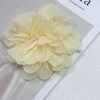 image:image14cm55 Big Silky Fabric Flower Brooch Pin for Women Girls Dainty Peony Camellia Brooches Duckbill Alligator Hair Clips Barrettes Floral Hair Pins Wedding Holiday Costume AccessoriesBright Yellow