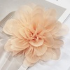 image:image14cm55 Big Silky Fabric Flower Brooch Pin for Women Girls Dainty Peony Camellia Brooches Duckbill Alligator Hair Clips Barrettes Floral Hair Pins Wedding Holiday Costume AccessoriesChampagne