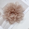 image:image14cm55 Big Silky Fabric Flower Brooch Pin for Women Girls Dainty Peony Camellia Brooches Duckbill Alligator Hair Clips Barrettes Floral Hair Pins Wedding Holiday Costume AccessoriesKhaki