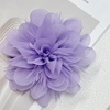 image:image14cm55 Big Silky Fabric Flower Brooch Pin for Women Girls Dainty Peony Camellia Brooches Duckbill Alligator Hair Clips Barrettes Floral Hair Pins Wedding Holiday Costume AccessoriesPurple