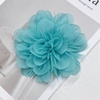 image:image14cm55 Big Silky Fabric Flower Brooch Pin for Women Girls Dainty Peony Camellia Brooches Duckbill Alligator Hair Clips Barrettes Floral Hair Pins Wedding Holiday Costume AccessoriesBlue Green