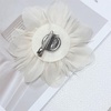 image:image14cm55 Big Silky Fabric Flower Brooch Pin for Women Girls Dainty Peony Camellia Brooches Duckbill Alligator Hair Clips Barrettes Floral Hair Pins Wedding Holiday Costume AccessoriesBeige