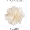 image:image14cm55 Big Silky Fabric Flower Brooch Pin for Women Girls Dainty Peony Camellia Brooches Duckbill Alligator Hair Clips Barrettes Floral Hair Pins Wedding Holiday Costume AccessoriesBeige
