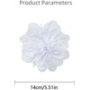 image:image14cm55 Big Silky Fabric Flower Brooch Pin for Women Girls Dainty Peony Camellia Brooches Duckbill Alligator Hair Clips Barrettes Floral Hair Pins Wedding Holiday Costume AccessoriesWhite