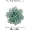 image:image14cm55 Big Silky Fabric Flower Brooch Pin for Women Girls Dainty Peony Camellia Brooches Duckbill Alligator Hair Clips Barrettes Floral Hair Pins Wedding Holiday Costume AccessoriesLight Green