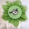 image:image14cm55 Big Silky Fabric Flower Brooch Pin for Women Girls Dainty Peony Camellia Brooches Duckbill Alligator Hair Clips Barrettes Floral Hair Pins Wedding Holiday Costume AccessoriesGreen