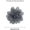 image:image14cm55 Big Silky Fabric Flower Brooch Pin for Women Girls Dainty Peony Camellia Brooches Duckbill Alligator Hair Clips Barrettes Floral Hair Pins Wedding Holiday Costume AccessoriesGrey