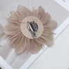 image:image14cm55 Big Silky Fabric Flower Brooch Pin for Women Girls Dainty Peony Camellia Brooches Duckbill Alligator Hair Clips Barrettes Floral Hair Pins Wedding Holiday Costume AccessoriesKhaki