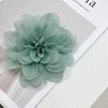 image:image14cm55 Big Silky Fabric Flower Brooch Pin for Women Girls Dainty Peony Camellia Brooches Duckbill Alligator Hair Clips Barrettes Floral Hair Pins Wedding Holiday Costume AccessoriesLight Green
