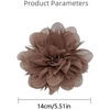 image:image14cm55 Big Silky Fabric Flower Brooch Pin for Women Girls Dainty Peony Camellia Brooches Duckbill Alligator Hair Clips Barrettes Floral Hair Pins Wedding Holiday Costume AccessoriesCoffee