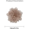 image:image14cm55 Big Silky Fabric Flower Brooch Pin for Women Girls Dainty Peony Camellia Brooches Duckbill Alligator Hair Clips Barrettes Floral Hair Pins Wedding Holiday Costume AccessoriesKhaki