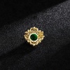 image:imageRhinestone Round Flower Brooch Pin for Women Gold Plated Vintage Crystal Geometry Brooches Lapel Pins Corsage Wedding Birthday Party Dress Accessories JewelryGreen CZ