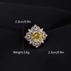 image:imageRhinestone Round Flower Brooch Pin for Women Gold Plated Vintage Crystal Geometry Brooches Lapel Pins Corsage Wedding Birthday Party Dress Accessories JewelryYellow CZ