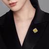 image:imageRhinestone Round Flower Brooch Pin for Women Gold Plated Vintage Crystal Geometry Brooches Lapel Pins Corsage Wedding Birthday Party Dress Accessories JewelryYellow CZ