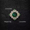 image:imageRhinestone Round Flower Brooch Pin for Women Gold Plated Vintage Crystal Geometry Brooches Lapel Pins Corsage Wedding Birthday Party Dress Accessories JewelryGreen CZ