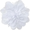 image:image14cm55 Big Silky Fabric Flower Brooch Pin for Women Girls Dainty Peony Camellia Brooches Duckbill Alligator Hair Clips Barrettes Floral Hair Pins Wedding Holiday Costume AccessoriesWhite