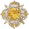 image:imageRhinestone Round Flower Brooch Pin for Women Gold Plated Vintage Crystal Geometry Brooches Lapel Pins Corsage Wedding Birthday Party Dress Accessories JewelryYellow CZ
