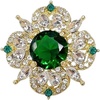 image:imageRhinestone Round Flower Brooch Pin for Women Gold Plated Vintage Crystal Geometry Brooches Lapel Pins Corsage Wedding Birthday Party Dress Accessories JewelryGreen CZ