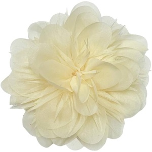 image:image14cm55 Big Silky Fabric Flower Brooch Pin for Women Girls Dainty Peony Camellia Brooches Duckbill Alligator Hair Clips Barrettes Floral Hair Pins Wedding Holiday Costume AccessoriesBright Yellow