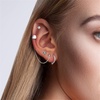image:imageVintage Ball Chain Ear Cuff Cartilage Crawler Climber Earrings for Women Girls 925 Sterling Silver Small Hoop Wrap Clip on Slave Tassel Drop Dangle 34mm Ball Bead Studs Asymmetrical Oxidized Jewelry