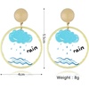 image:imageCute Acrylic Weather Dangle Earrings for Women Girls Round Resin Graffiti Rainny Cloud Statement Drop Stud Hypoallergenic Lightweight Lovely Birthday Party Y2K Jewelry Gift for Daughter Niece