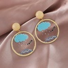 image:imageCute Acrylic Weather Dangle Earrings for Women Girls Round Resin Graffiti Rainny Cloud Statement Drop Stud Hypoallergenic Lightweight Lovely Birthday Party Y2K Jewelry Gift for Daughter Niece
