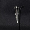image:imageDtja Stainless Steel Cross Dangle Drop Earrings Tassel Chain Dangling for Women Men Punk Ball Cartilage Studs
