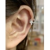 image:imageTiny Cross Cartilage Sterling Silver Hoop Earrings for Women Girls Cubic Zirconia Small Cute Chain Huggie Hoops Cuff Wrap Minimalist Faith Birthday Christmas Jewelry Gifts for Prayer 5mm Petite Ear