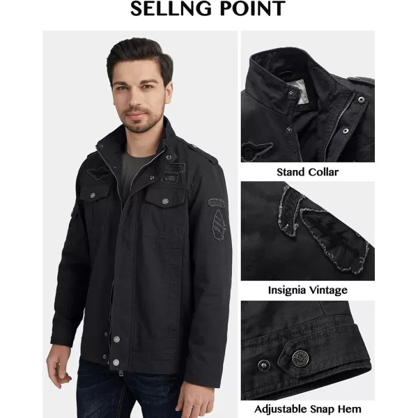 WenVen Mens Casual Canvas Cotton Jacket Warm Winter Coat Lightweight Military Utility JacketGrey