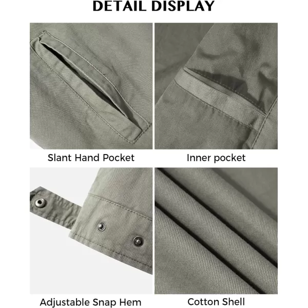 WenVen Mens Lightweight Military Cotton Jacket Casual Spring Lapel Work CoatOlive