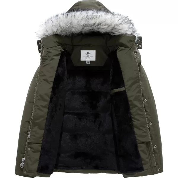 WenVen Mens Winter Puffer Coat Thicken Winter Warm Padded Jacket with HoodArmy Green