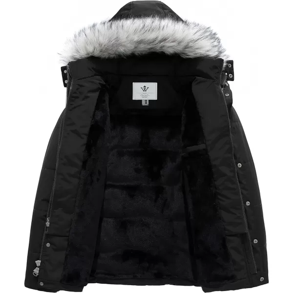 WenVen Mens Winter Puffer Coat Thicken Winter Warm Padded Jacket with HoodBlack