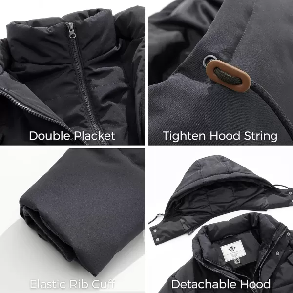 WenVen Mens Winter Puffer Coat Thicken Winter Warm Padded Jacket with HoodGrey