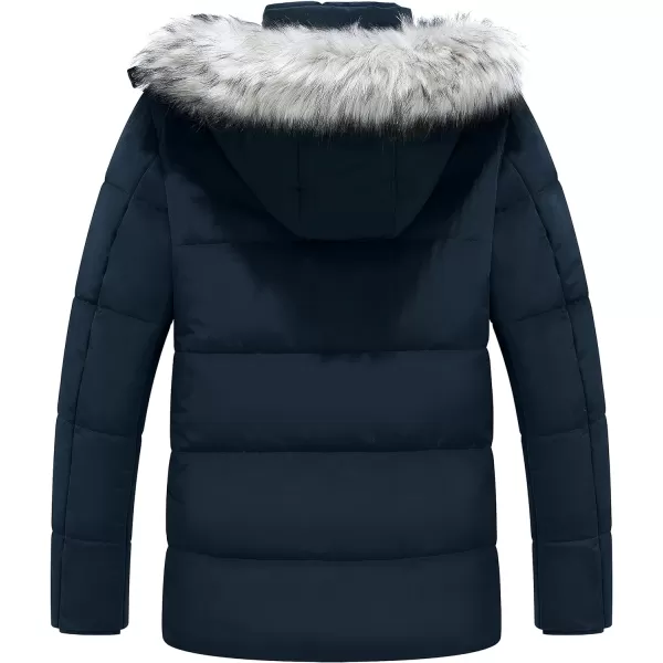 WenVen Mens Winter Puffer Coat Thicken Winter Warm Padded Jacket with HoodNavy