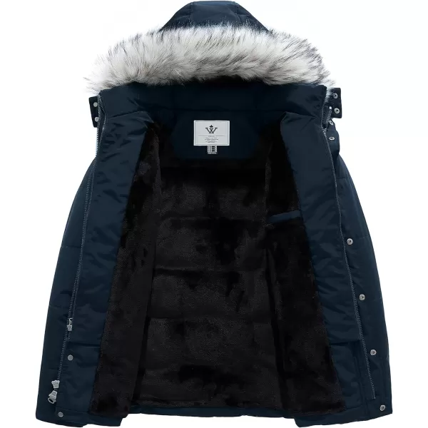 WenVen Mens Winter Puffer Coat Thicken Winter Warm Padded Jacket with HoodNavy