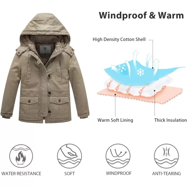 WenVen Boys Girls Casual Hooded School Coat Breathable Windproof Jacket Khaki 67WenVen Boys Girls Casual Hooded School Coat Breathable Windproof Jacket Khaki 67