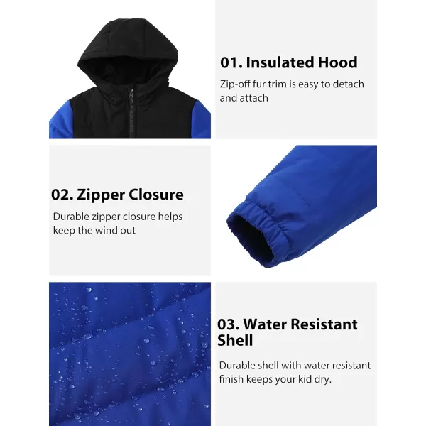 WenVen Boys Water Repellent Rain Jacket Winter Hooded Coat Sapphire Blue 8WenVen Boys Water Repellent Rain Jacket Winter Hooded Coat Sapphire Blue 8