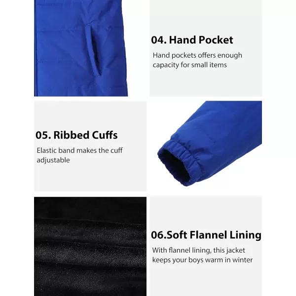WenVen Boys Water Repellent Rain Jacket Winter Hooded Coat Sapphire Blue 8WenVen Boys Water Repellent Rain Jacket Winter Hooded Coat Sapphire Blue 8