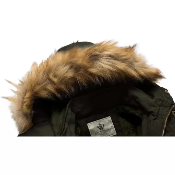 WenVen Mens Outdoor Winter Zip up Jacket with Fur Hood Army Green SWenVen Mens Outdoor Winter Zip up Jacket with Fur Hood Army Green S