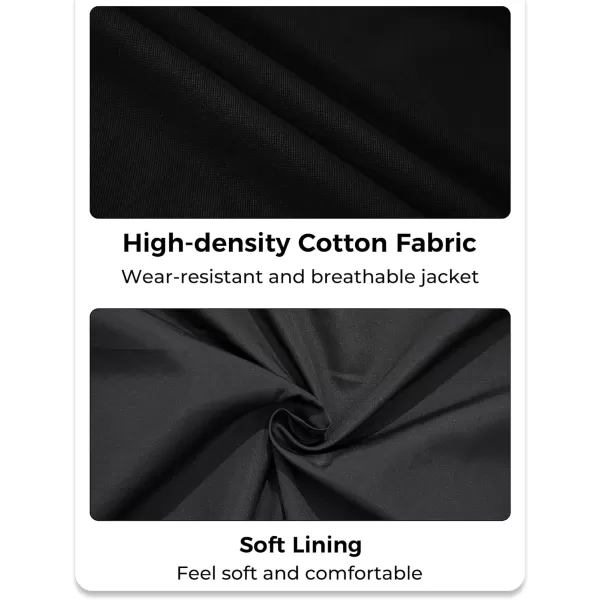 WenVen Mens Spring Cotton Military Jacket Casual Lightweight Canvas Field CoatBlack