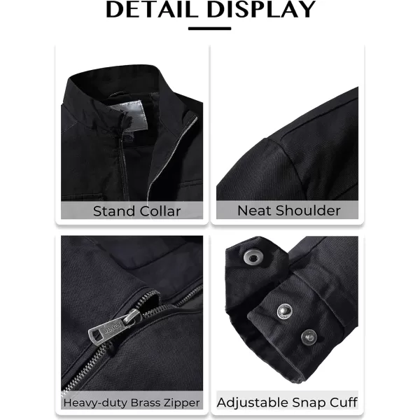 WenVen Mens Spring Cotton Military Jacket Casual Lightweight Canvas Field CoatGray
